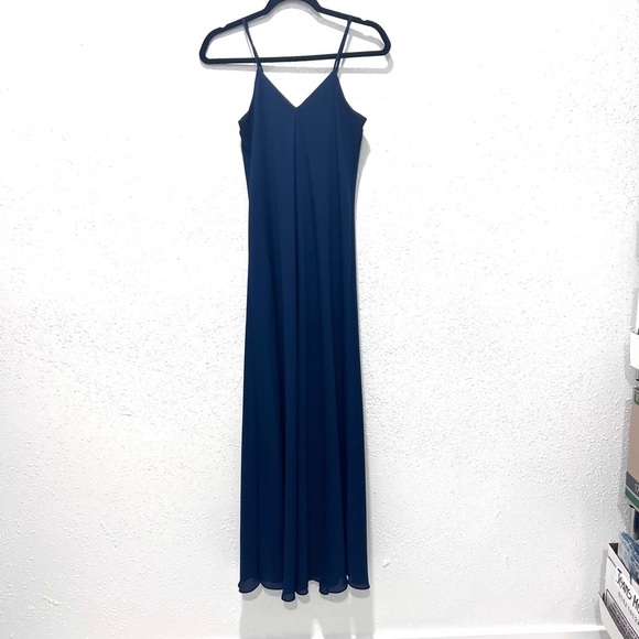Gianni Bini Blue Spaghetti Strap Slip Maxi Dress XS - Picture 2 of 9